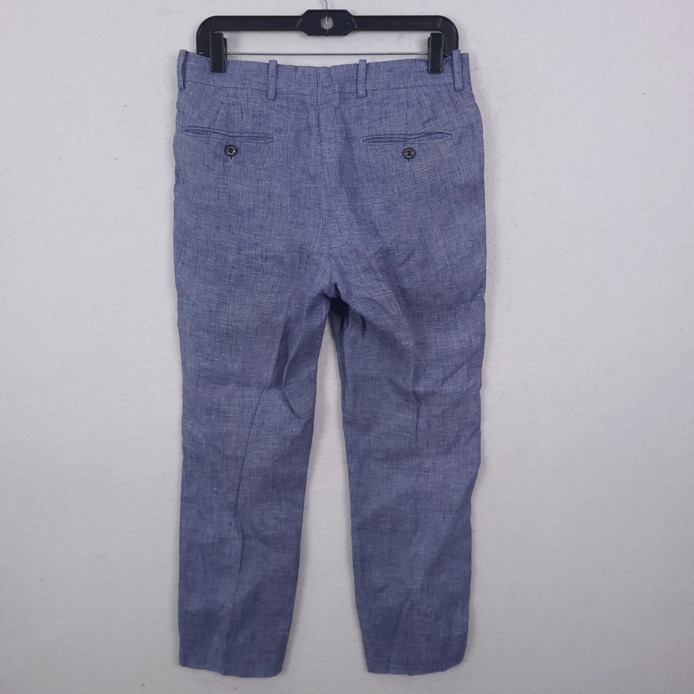 Murano Linen Pants Mens 29x26Blue Baird McNutt Alex Fit Trousers Dress Casual